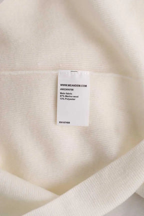 Pull ME + EM Stretch rib layering hoodie Ecru en Laine