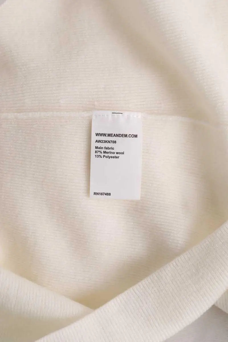 Pull ME + EM Stretch rib layering hoodie Ecru en Laine