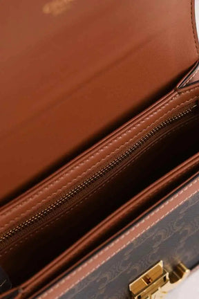 Sac à bandoulière Celine Triomphe Teen Marron en Cuir