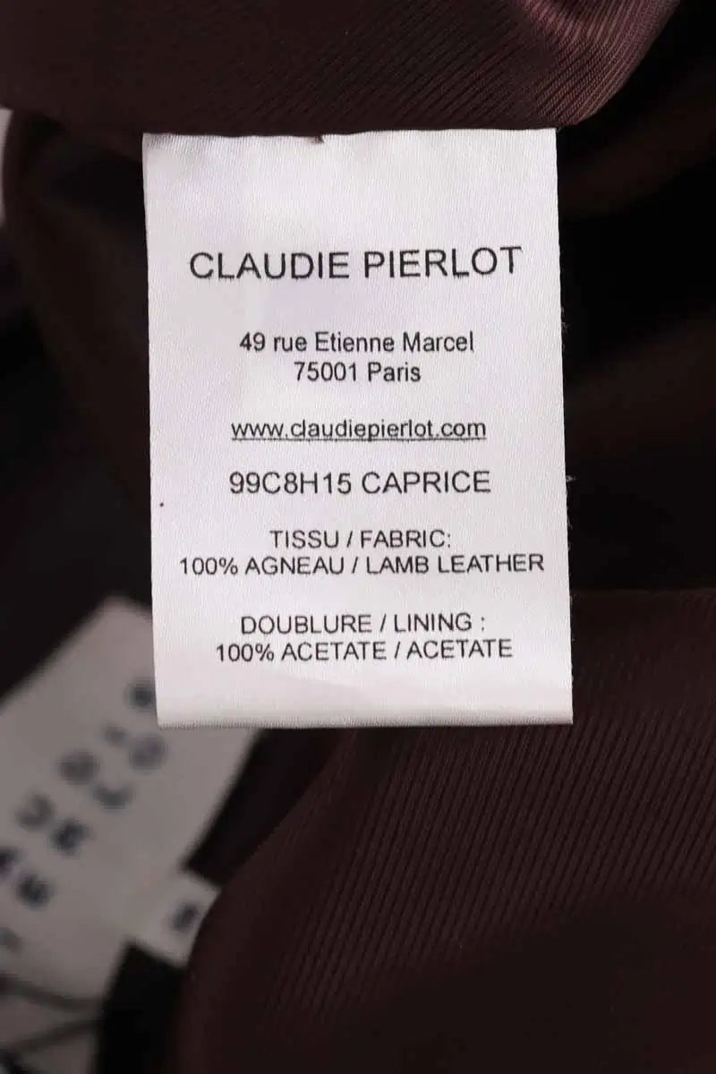 Veste Claudie Pierlot Bordeaux en Cuir