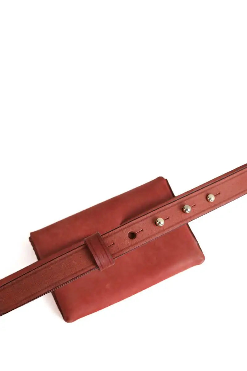 Sac banane mini Soeur Rouge en Cuir