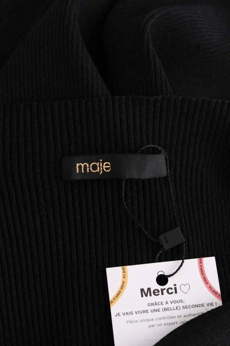 Top Maje Noir en Synthétique