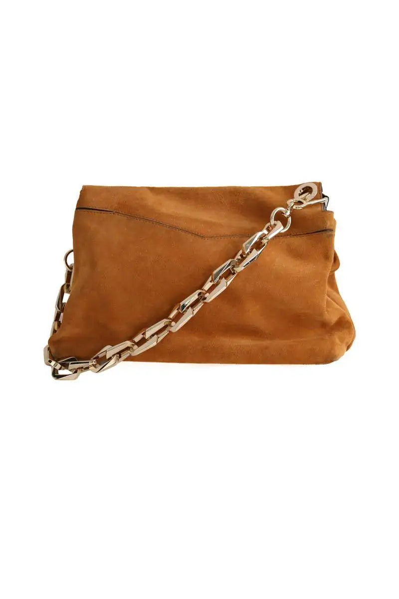 Sac porté épaule Sandro Camel en Cuir