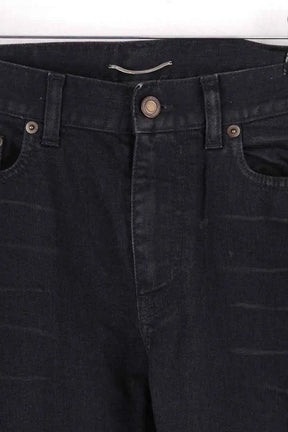 Jean droit Saint Laurent Noir en Coton