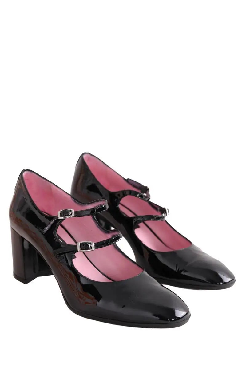 Talons Carel Noir en Cuir verni