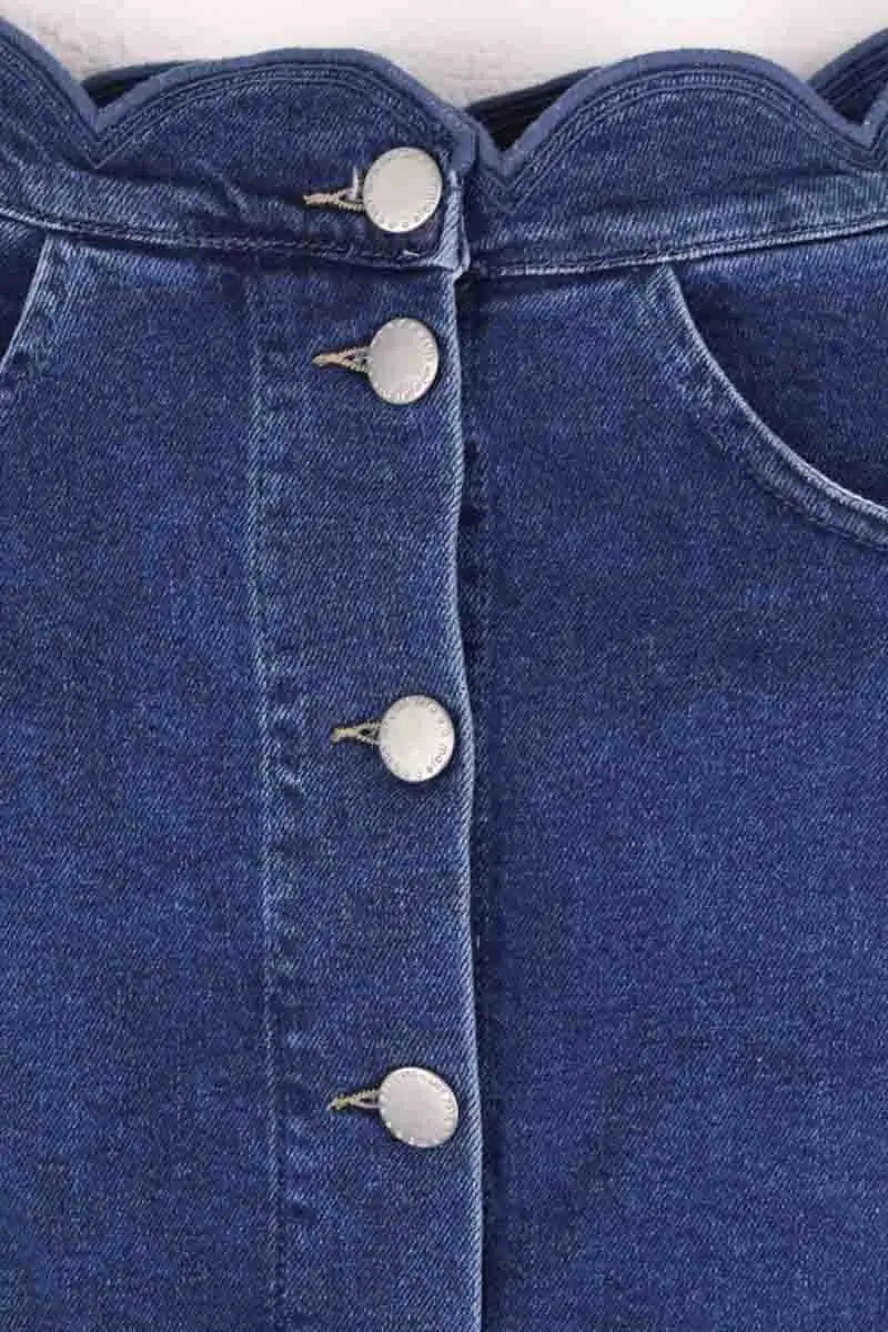 Mini jupe Maje Jaron Bleu en Coton