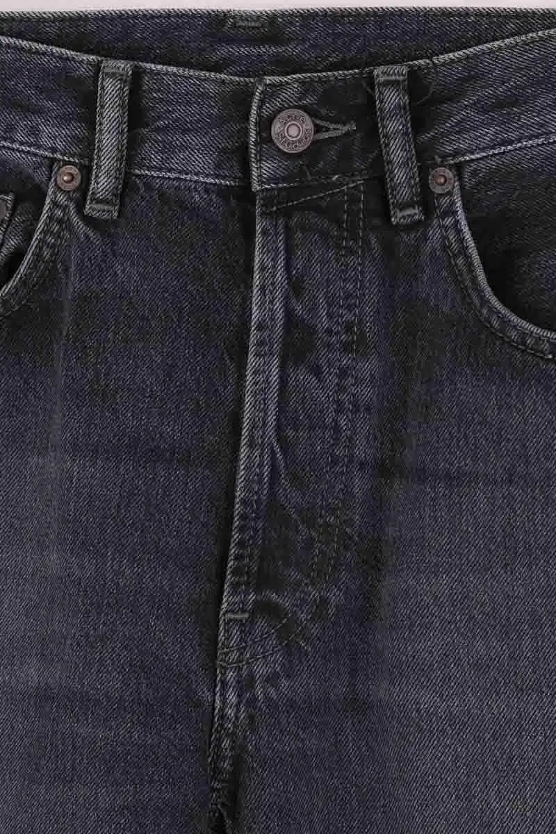 Jean droit Acne Studios Anthracite en Coton