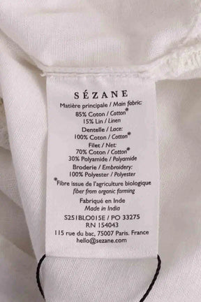 Blouse Sézane Blanc en Coton