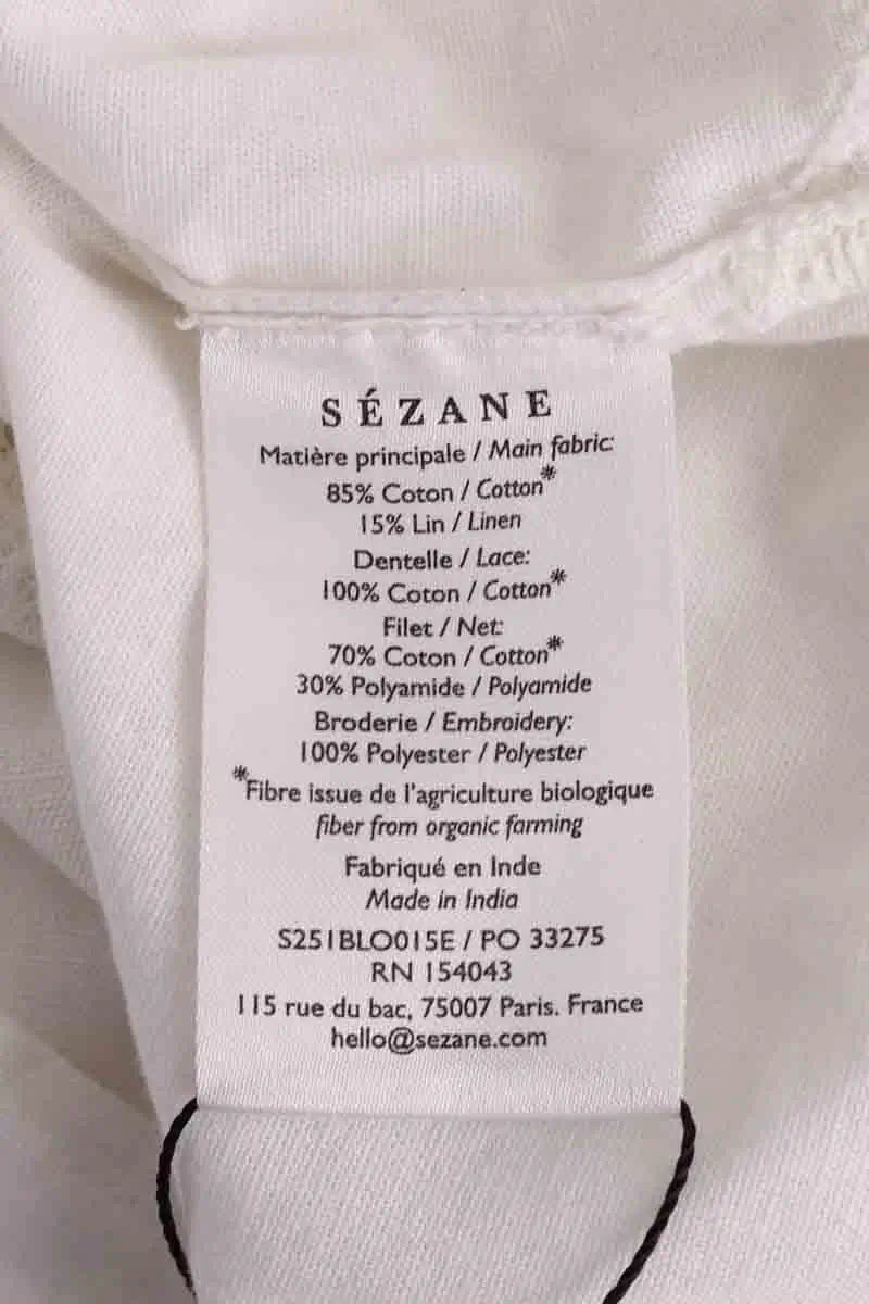 Blouse Sézane Blanc en Coton