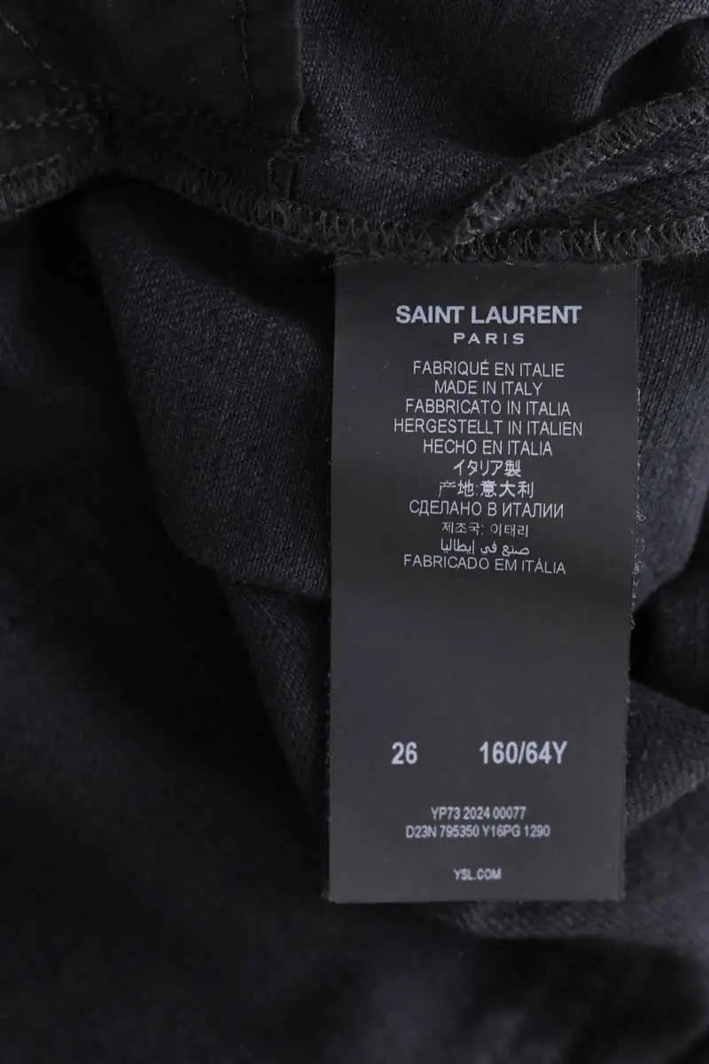 Jean droit Saint Laurent Noir en Coton