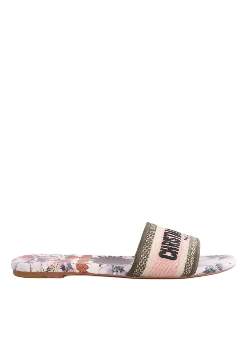 Mules Dior Dway brodé Multicolore en Cuir, taille 38 - Seconde Main