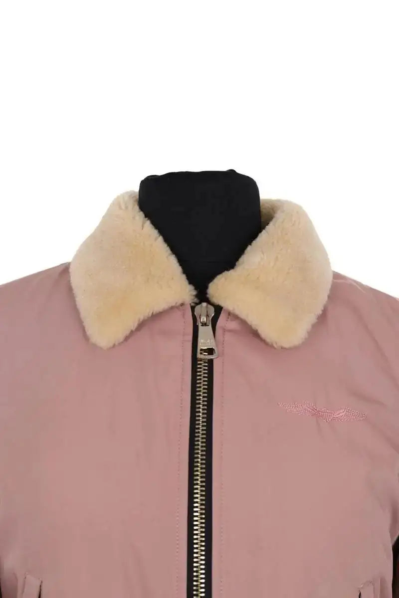 Blouson Bombers Rose en Synthétique