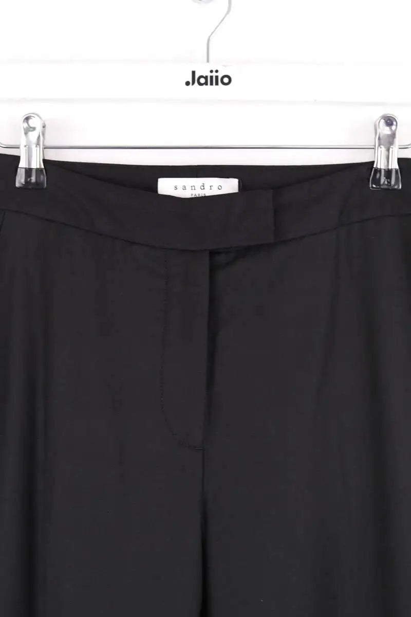 Pantalon droit Sandro Noir en Laine