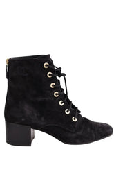 Boots à lacets Chanel Noir en Daim, taille 40 - Seconde Main