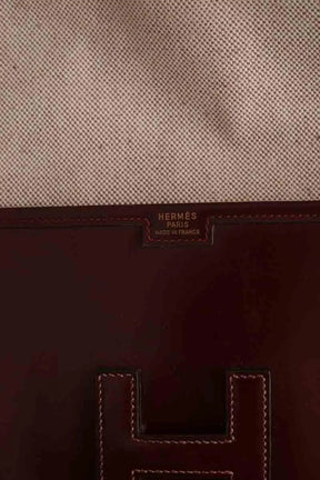 Pochette Hermès Jige Bordeaux en Cuir