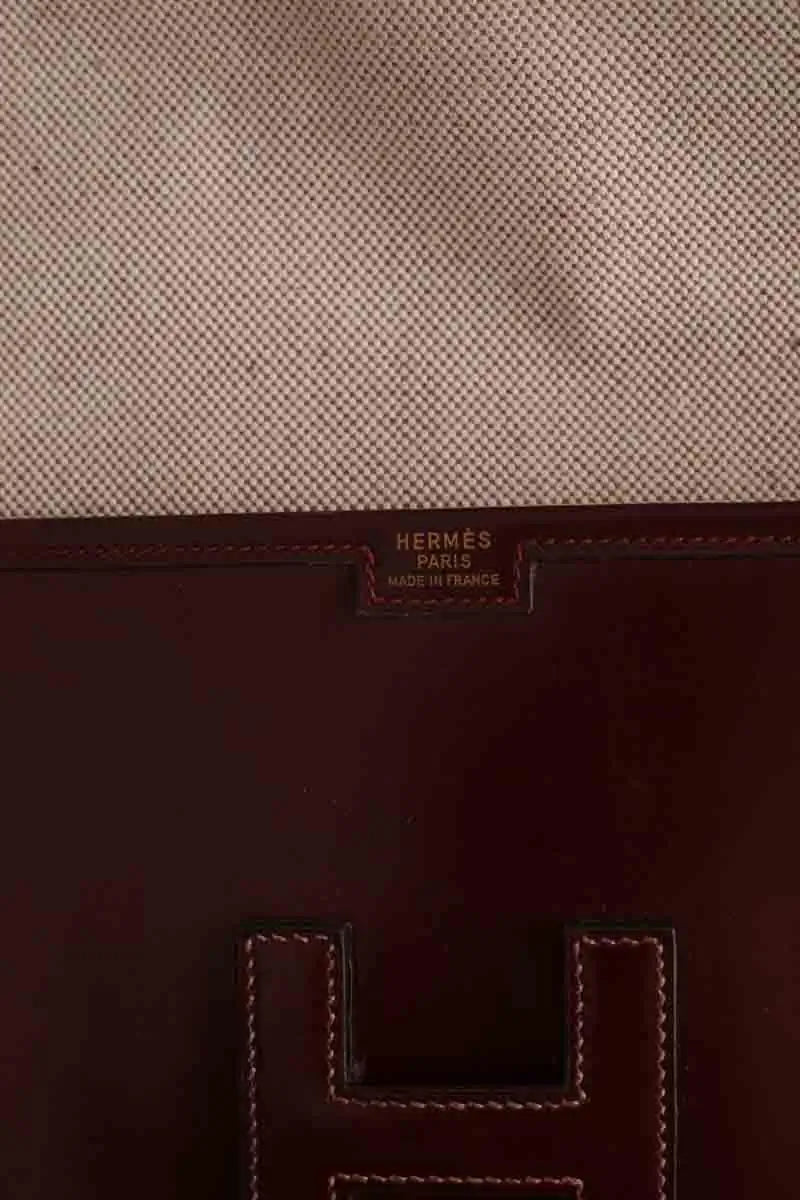 Pochette Hermès Jige Bordeaux en Cuir