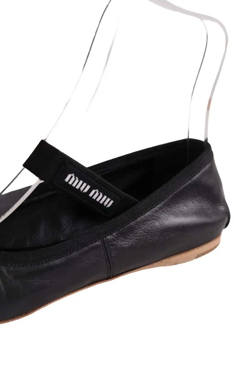 Ballerines Miu Miu Noir en Cuir