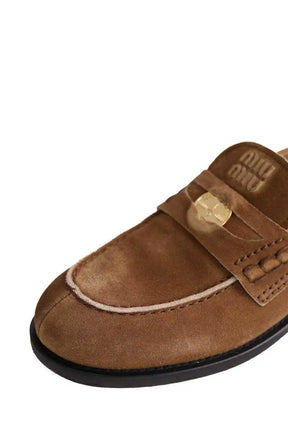 Mocassins Miu Miu Camel en Daim