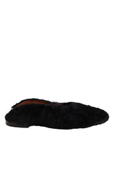 Ballerines Rosetta Getty Loafers slide Noir en Fourrure, taille 40 - Seconde Main