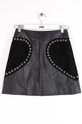 Mini jupe Maje Noir en Cuir