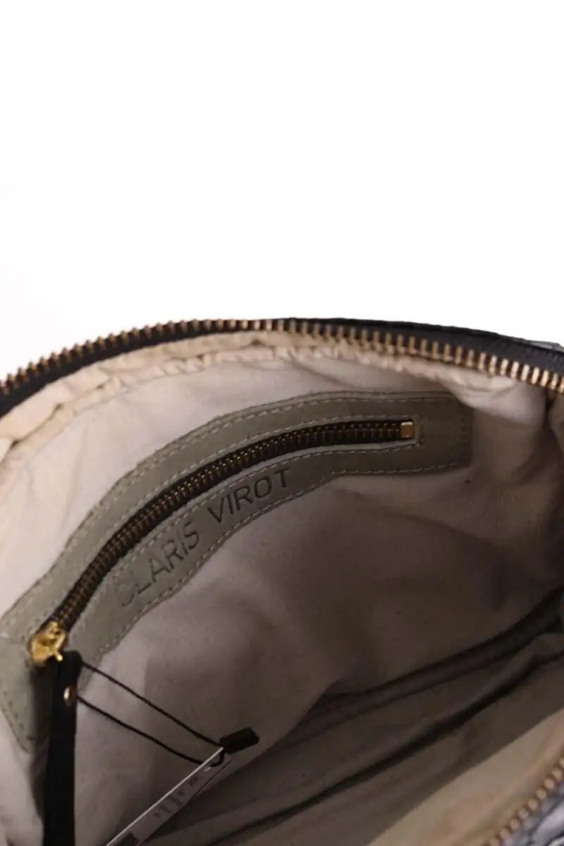 Pochette Claris Virot Noir en Cuirs exotiques