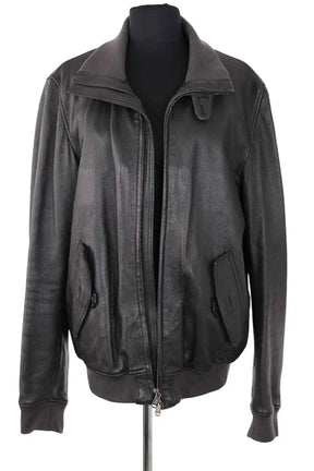 Blouson Yves Saint Laurent Noir en Cuir, taille L - Seconde Main