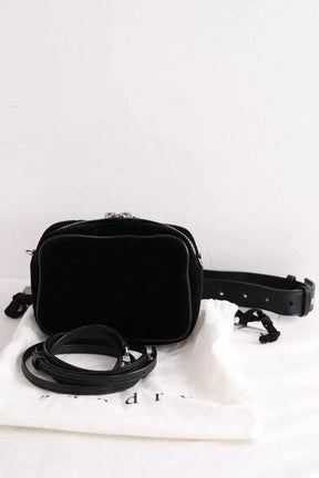 Sac banane Sandro Noir en Velours