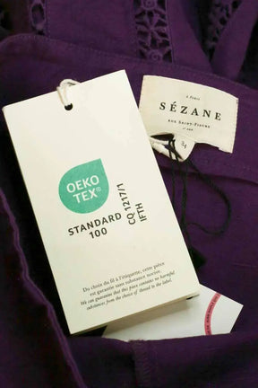 Jupe Sézane Violet en Lin