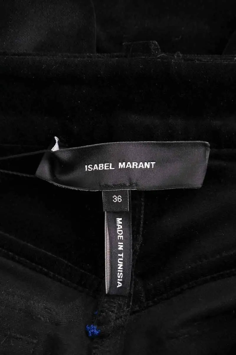 Pantalon droit Isabel Marant Noir en Velours