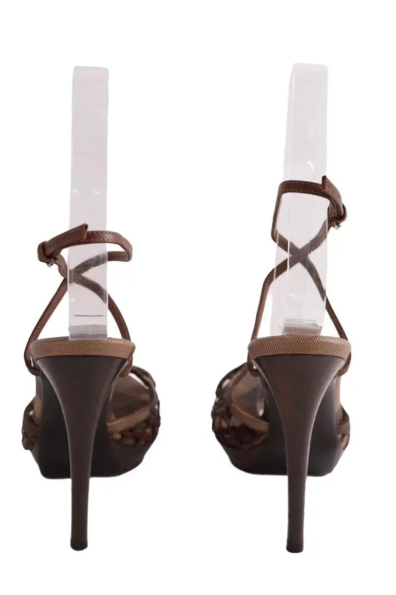Talons Burberry Marron en Cuir
