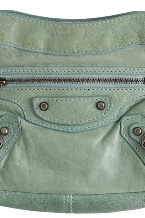 Pochette Balenciaga Le City Vert en Cuir