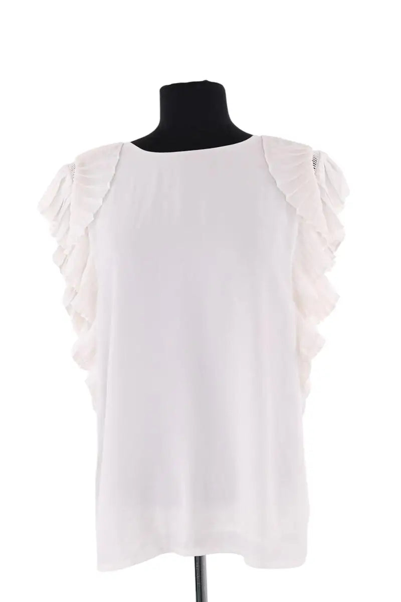 Blouse Maje Blanc en Synthétique, taille L - Seconde Main