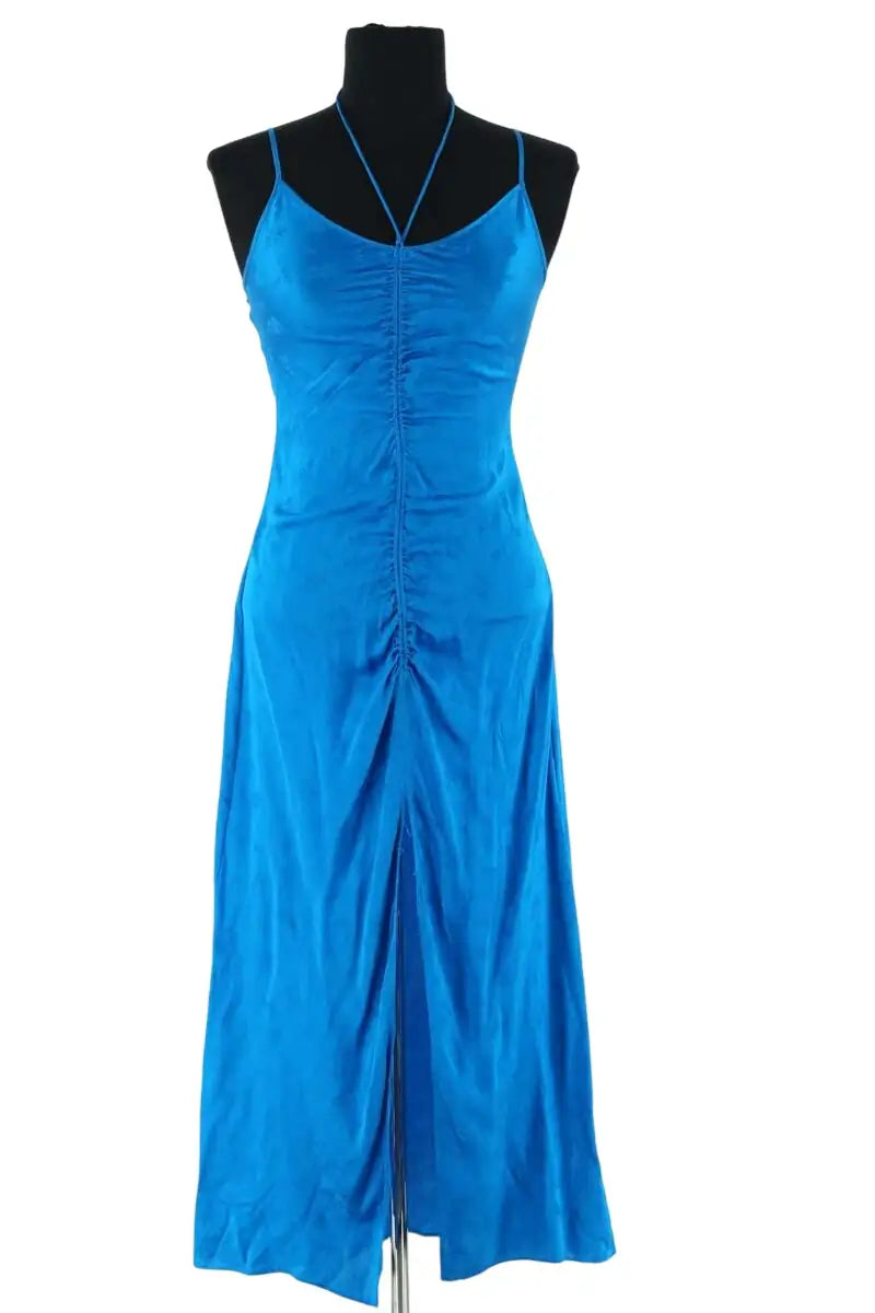 Robe From Future Bleu en Soie, taille S - Seconde Main
