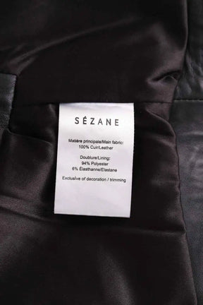 Mini short Sézane Noir en Cuir