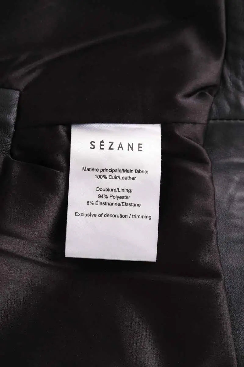 Mini short Sézane Noir en Cuir