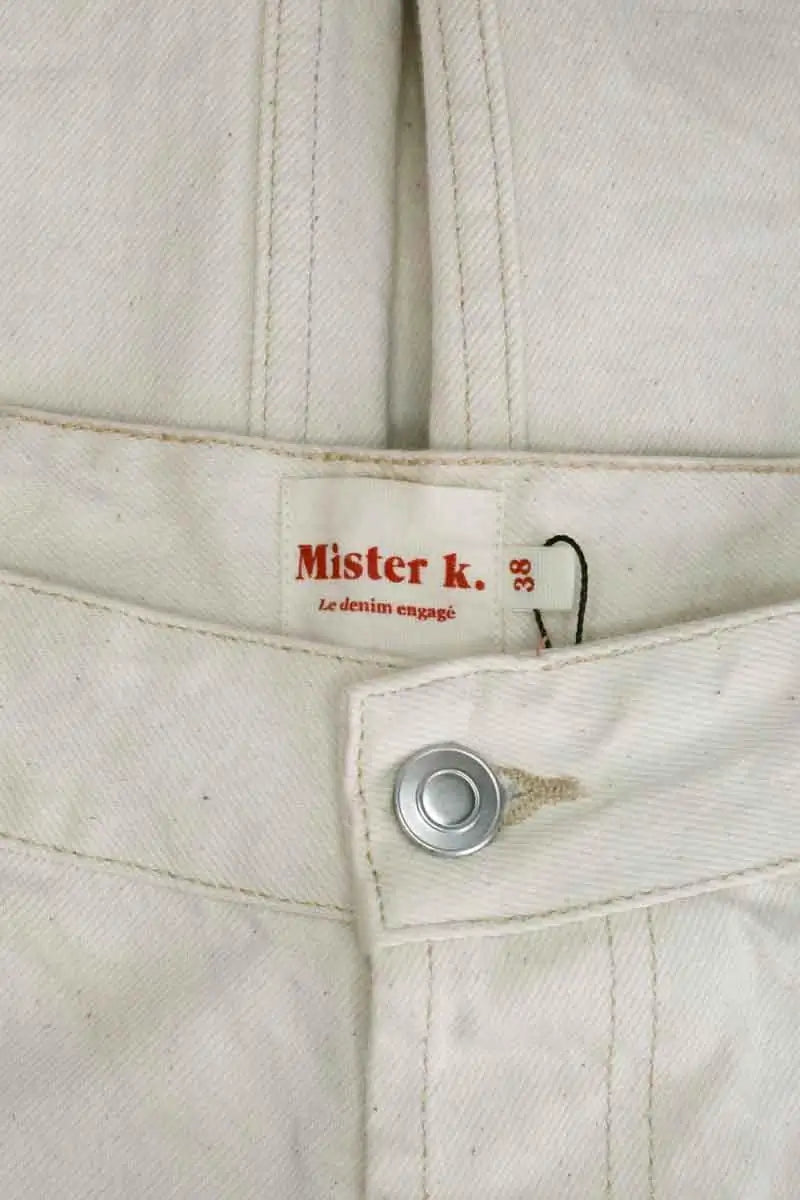 Jean droit Mister K Ecru en Coton