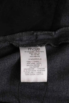Pantalon droit Maje Gris en Laine