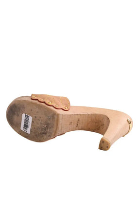 Talons Louis Vuitton Beige en Cuir