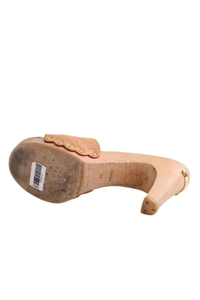 Talons Louis Vuitton Beige en Cuir