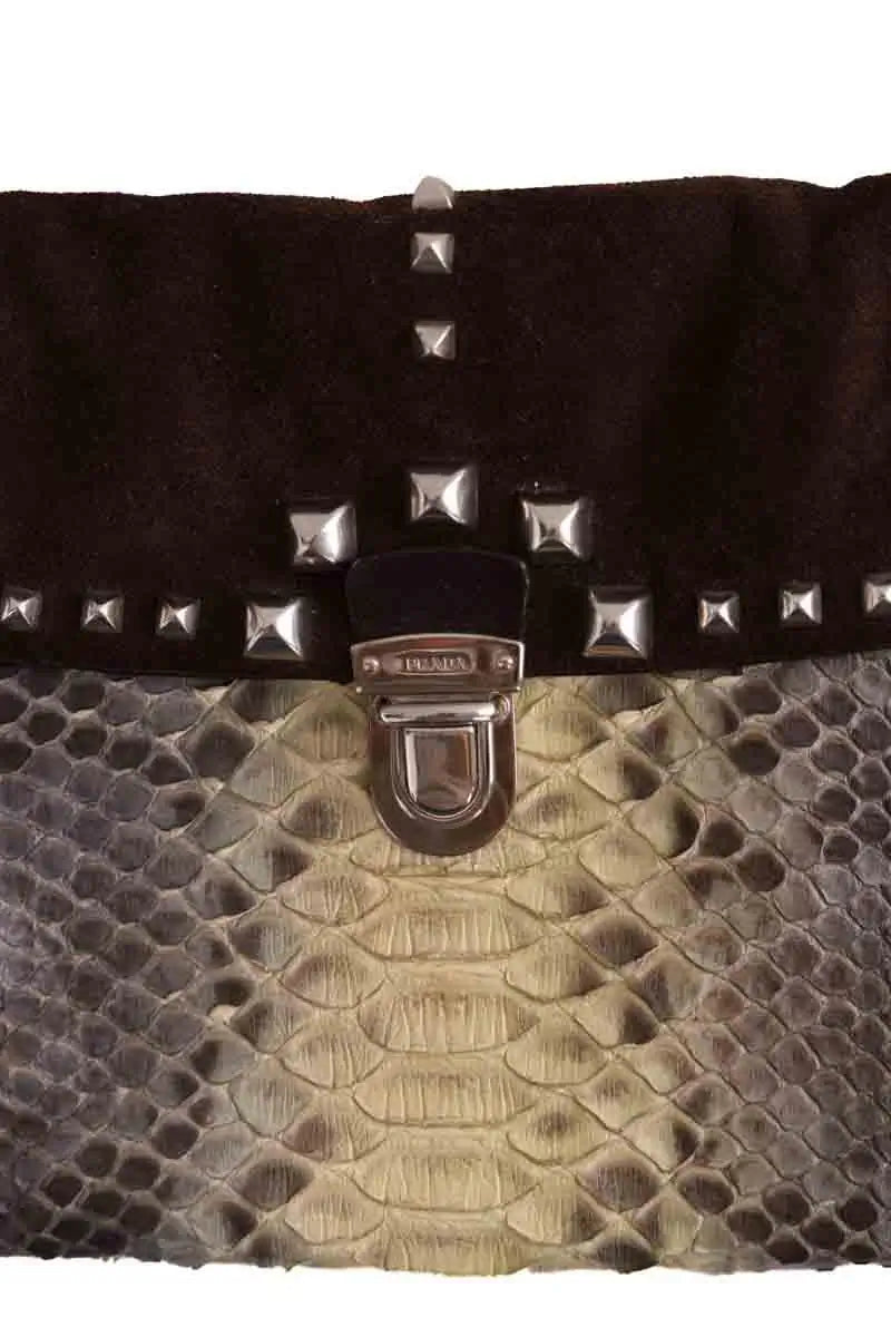 Mini sac Prada Marron en Cuirs exotiques