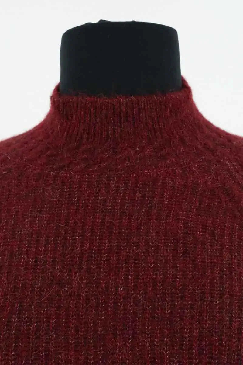 Pull Sézane Bordeaux en Laine