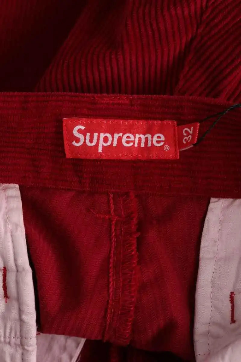 Pantalon large Supreme Rouge en Velours