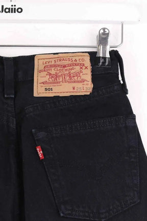 Jean droit W25 L32 Levi's 501 Noir en Coton