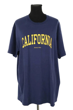 T-shirt Sporty & Rich Bleu en Coton, taille XL - Seconde Main
