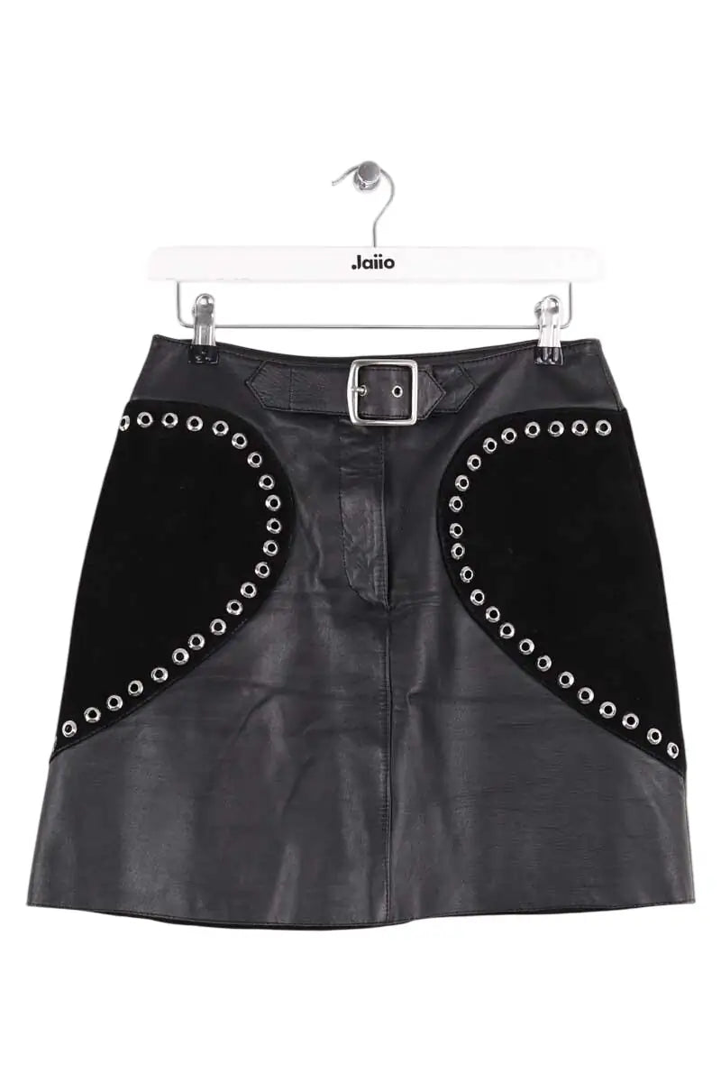 Mini jupe Maje Noir en Cuir, taille L - Seconde Main
