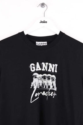 T-shirt Ganni Noir en Coton