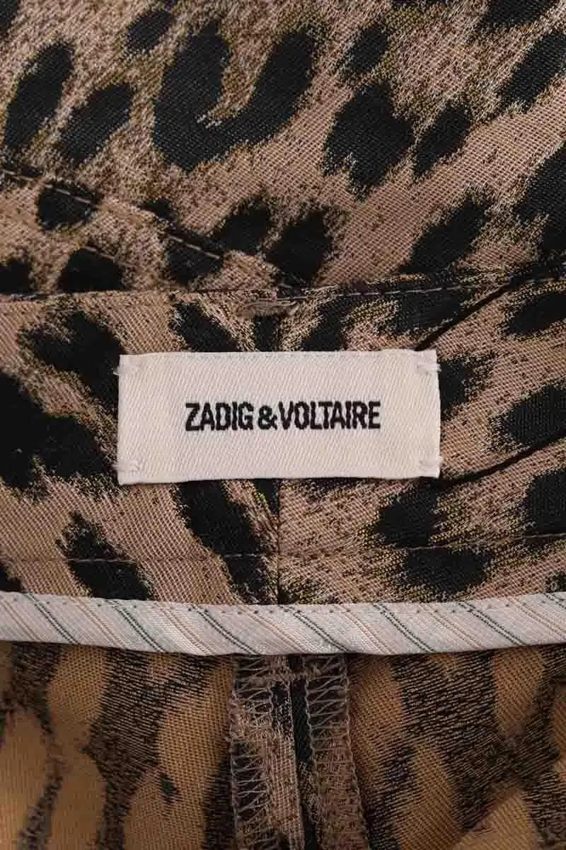 Pantalon large Zadig & Voltaire Marron en Synthétique