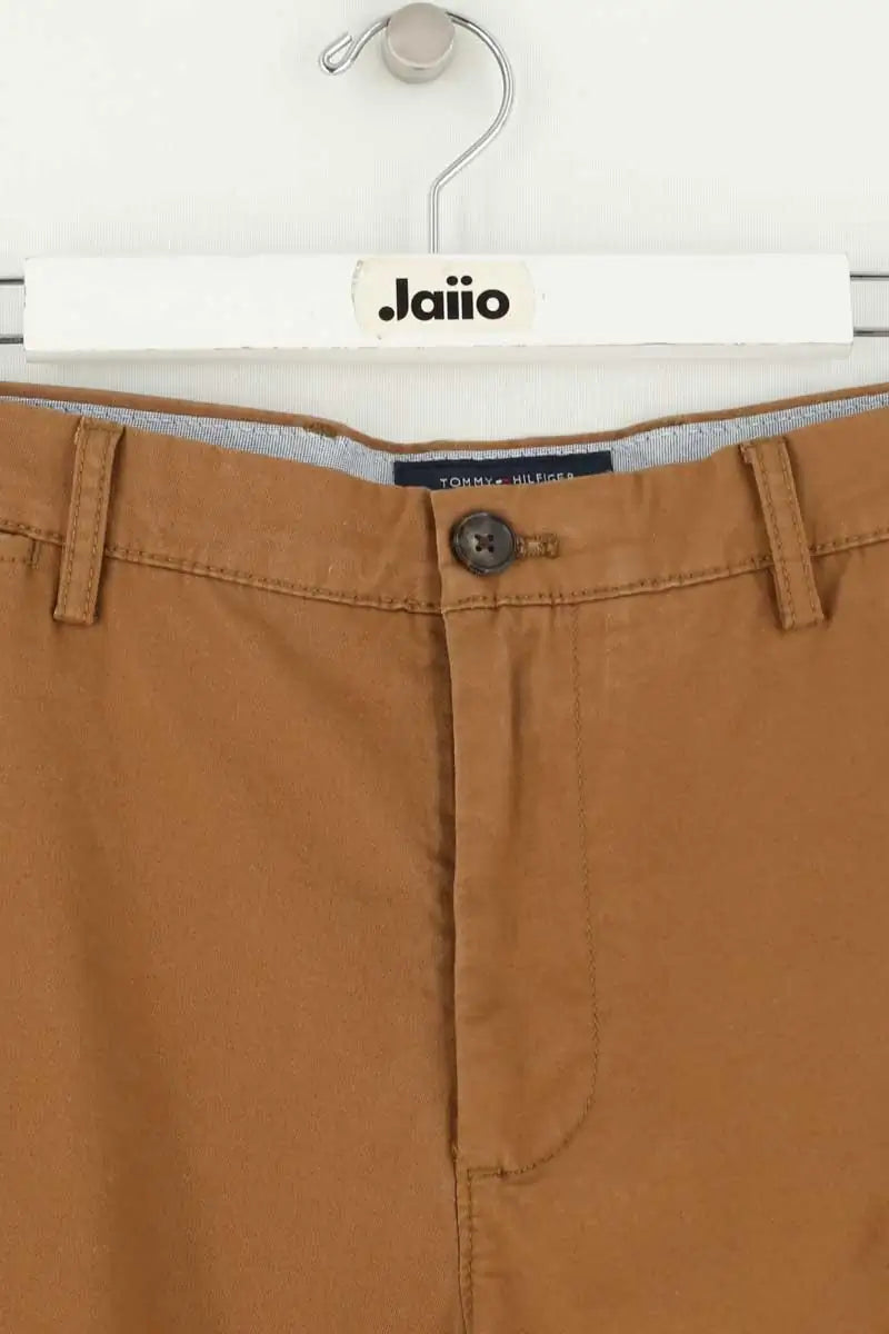 Pantalon droit Tommy Hilfiger Camel en Coton
