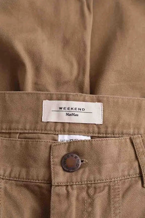 Jean large Max Mara Beige en Coton