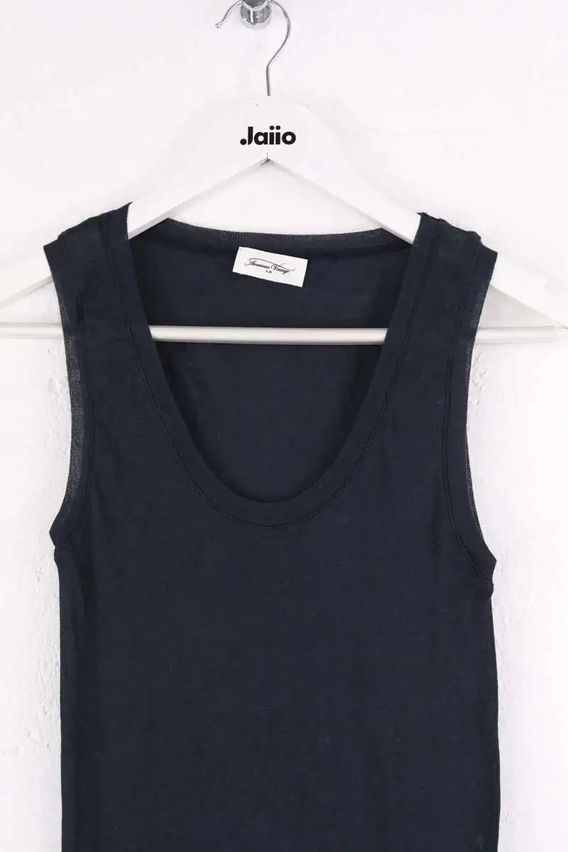 Top sans manche American Vintage Marine en Coton